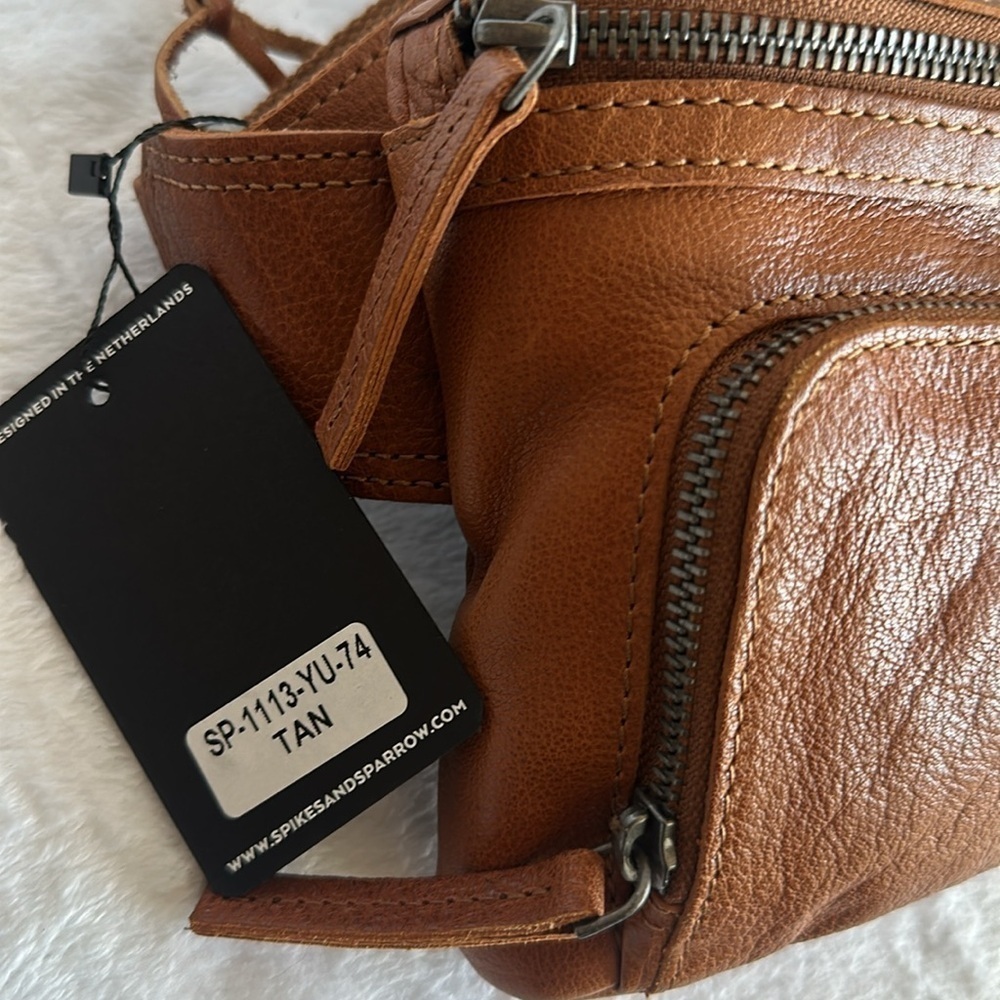 Spikes & Sparrow Tan Leather Waist Bag - Picture 9 of 10